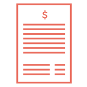 icon depicting a financial document