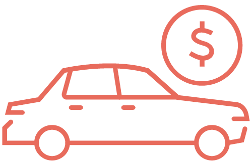 icon of a car with dollar symbol