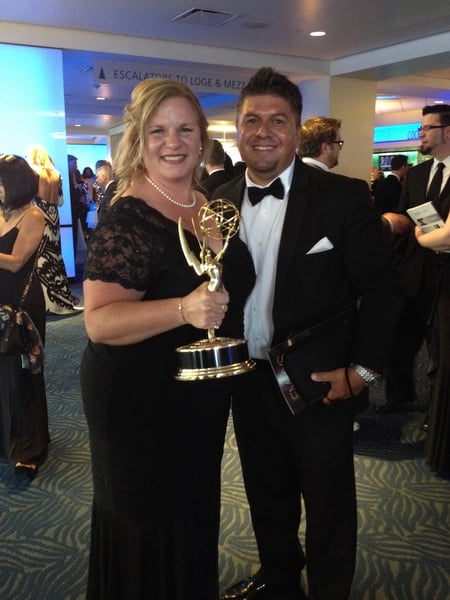 suzanne and pablo with emmy award