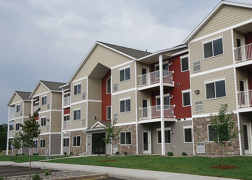 three story apartment building