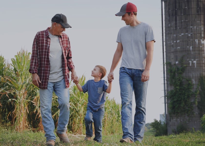 three generations of farmers